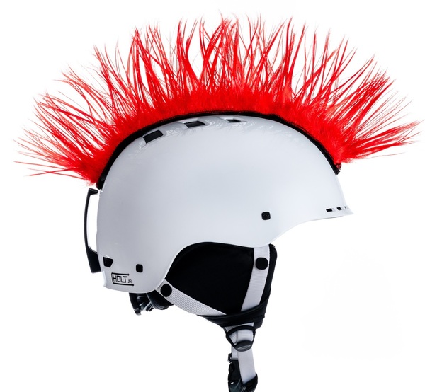 Crazy Uši číro na helmu Wiggystyle Mohawk Red 25/26