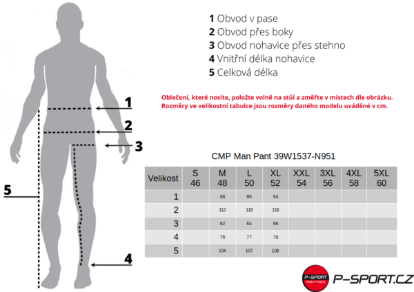 Pánské lyžařské kalhoty CMP Campagnolo Man Pant 39W1537-N951