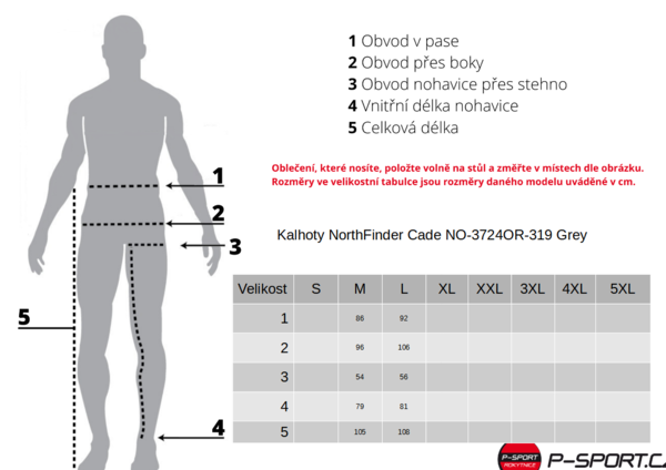 Kalhoty NorthFinder Cade NO-3724OR-319 Grey 25/26