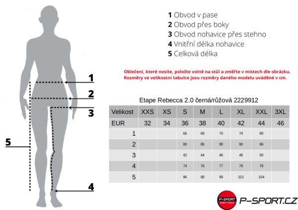 Dámské zateplené legíny Etape Rebecca 2.0 černá/růžová 2229912 25/26