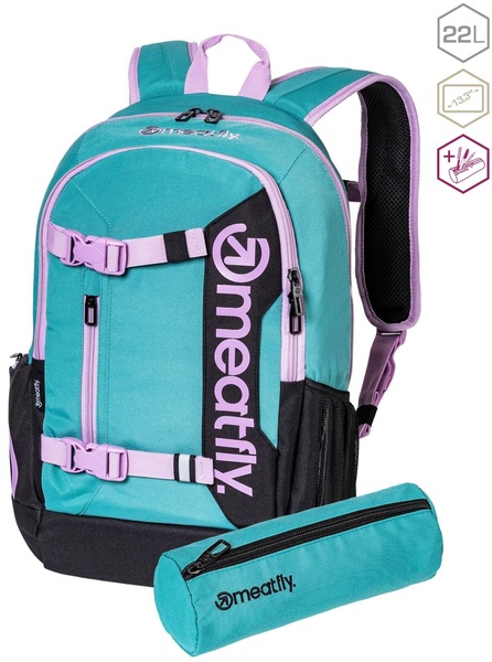 Batoh Meatfly Basejumper, Green Moss/Black, 22 L + penál zdarma 24/25