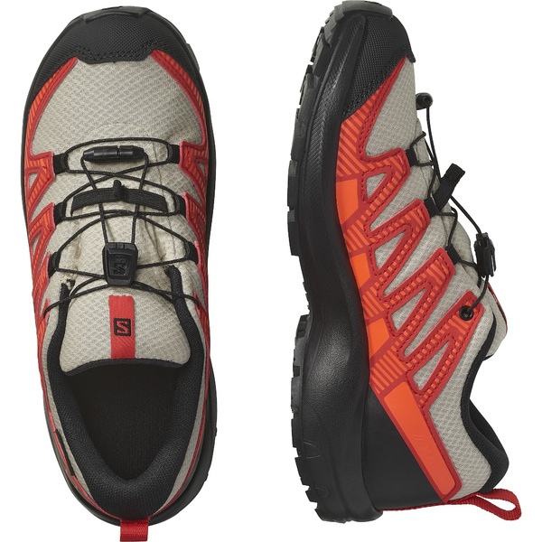 Dětské boty Salomon XA PRO V8 CSWP J Bleached sand/Black/Fiery Red L47126100
