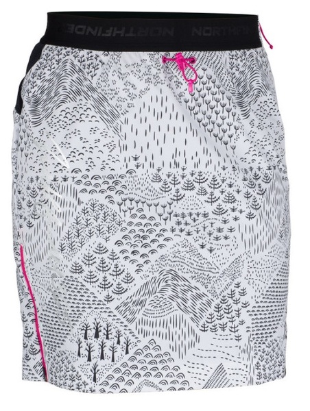 Zateplená skialpová sukně NORTHFINDER Jaraba Polartec® White/Print SU-45603SKP-437