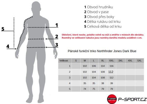Pánské funkční triko Northfinder Jones Dark Blue Melange TR-3927OR-557 25/26