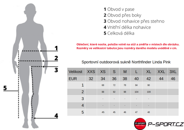 Sportovní outdoorová sukně Northfinder Linda Pink SU-4610OR-355 25/26