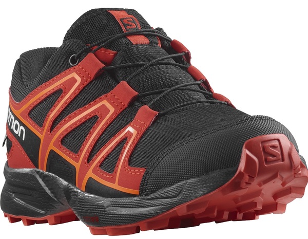 Dětské boty Salomon Speedcross CSWP J Black/Fiery Red/Shocking Orange L47123400 25/26