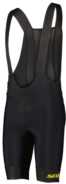 Cyklistické kraťasy s kšandami Scott RC Pro +++ Black/Sulphur Yellow 414410 25/26