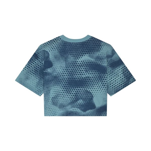 Dámské triko Fox Womens Aop Oversized Crop Tech Tee Vintage Wash Blue 33582-402 25/26