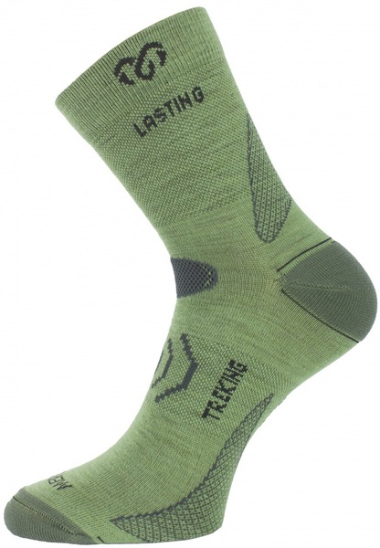 Trekingové merino ponožky Lasting TNW 608 zelené 25/26