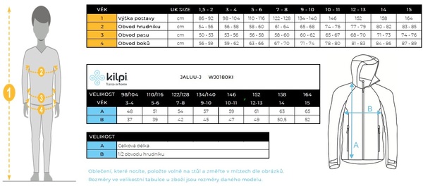 Dětská outdoorová nepromokavá bunda Kilpi JALUU-J oranžová růžová WJ0180KIPNK 25/26