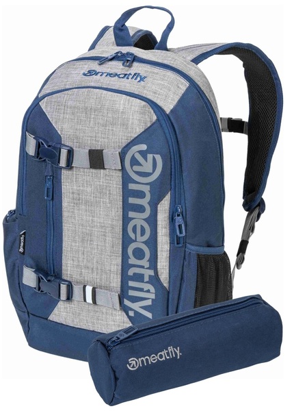 Batoh Meatfly Basejumper Blue/Grey Heather 22 L + penál zdarma 25/26