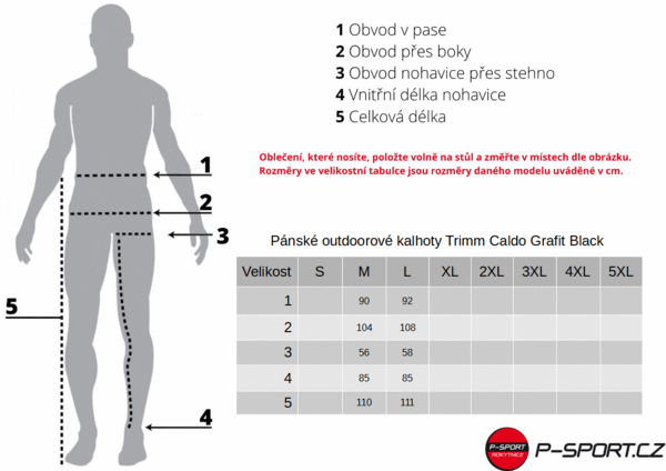 Pánské outdoorové kalhoty Trimm Caldo Grafit Black 25/26