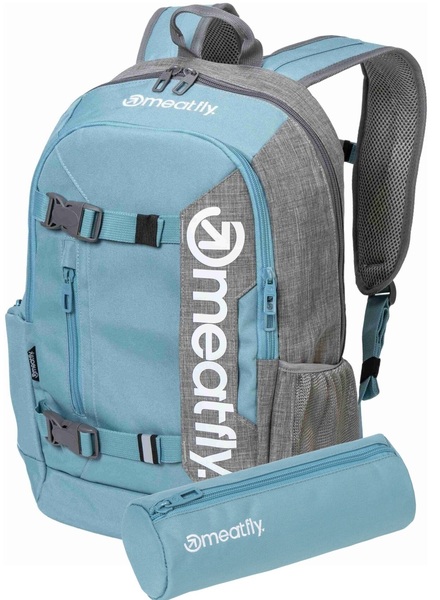 Batoh Meatfly Basejumper Grey Heather/Aqua 22 L + penál zdarma 25/26