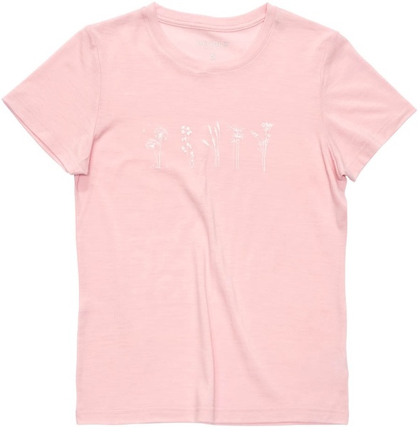 Dámské merino triko Devold Classic Flowers Tee WMN Chalk Pink GO 180 290 F 150A 25/26