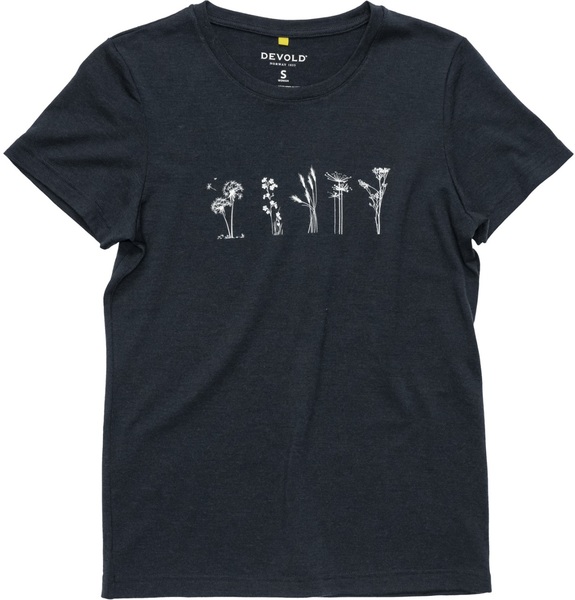 Dámské merino triko Devold Classic Flowers Tee WMN Ink GO 180 290 F 284A 25/26