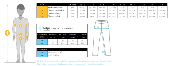 Dětské lyžařské kalhoty Kilpi CHARLIE-J Černá SJ0402KIBLK 25/26