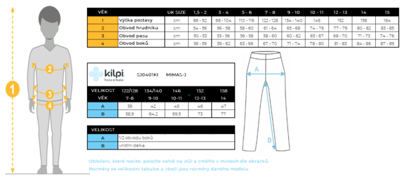 Dětské lyžařské kalhoty Kilpi Mimas-J Černá SJ0401KIBLK 25/26