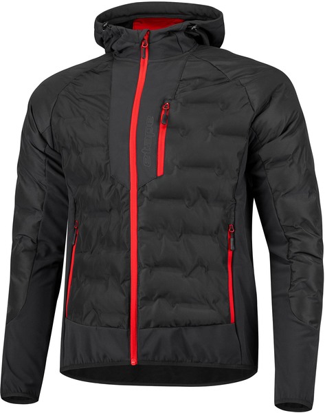 Pánská zimní hybridní bunda s kapucí Etape CRUX Ultra černá/červená 2436415 25/26