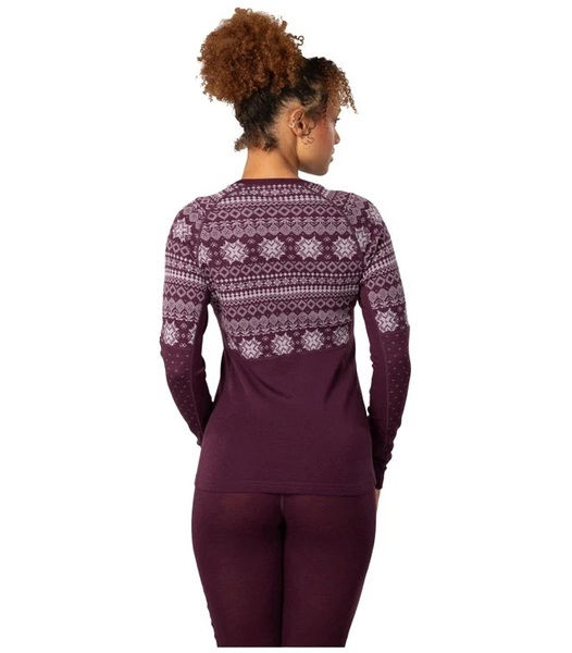 Dámské funkční merino triko Kari Traa Vilma Long Sleeve 623617 Wine Purple 25/26