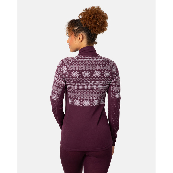 Dámské funkční triko Kari Traa Vilma Half Zip Wine 623616 25/26