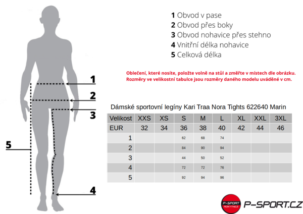 Dámské sportovní legíny Kari Traa Nora Tights 622640 Marin 25/26