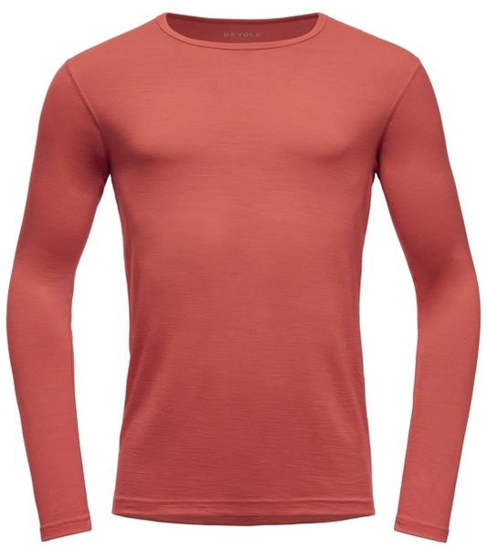 Pánské lehké vlněné triko Devold Breeze Merino 150 Shirt Man GO 180 221 A 195A Cayenne 25/26