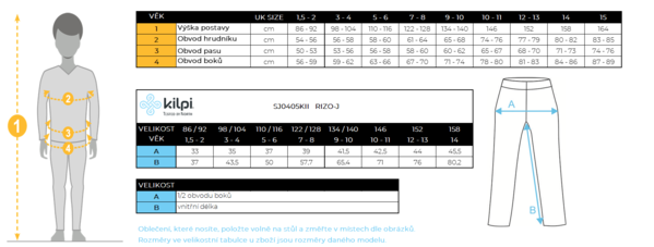 Dětské softshellové outdoorové kalhoty Kilpi RIZO-J black SJ0405KIBLK