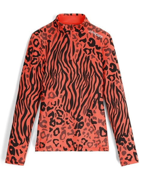 Dámský rolák Spyder Vivid 1/2 Zip Animal Print Coral Haze 38B013500-ANH 25/26