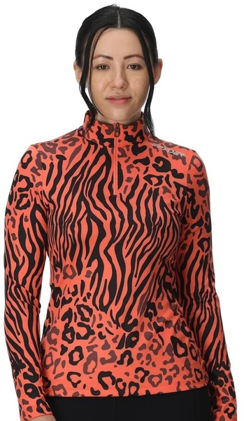 Dámský rolák Spyder Vivid 1/2 Zip Animal Print Coral Haze 38B013500-ANH 25/26