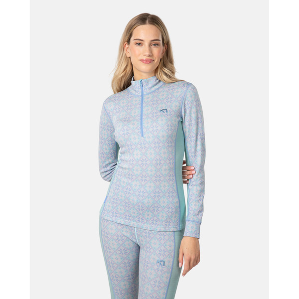 Dámské Merino Triko Kari Traa Rose Half Zip Bright Turquoise 622691 25/26