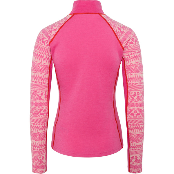 Dámské Merino Triko Kari Traa Tale Half Zip Bright Pink 623923 25/26
