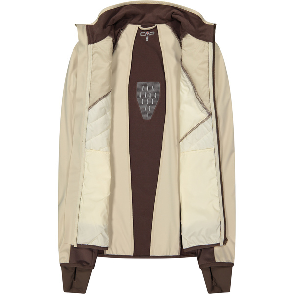 Dámská bunda s odepínacími rukávy CMP Women's hybrid jacket 30A2276-P322 Cream 26/27