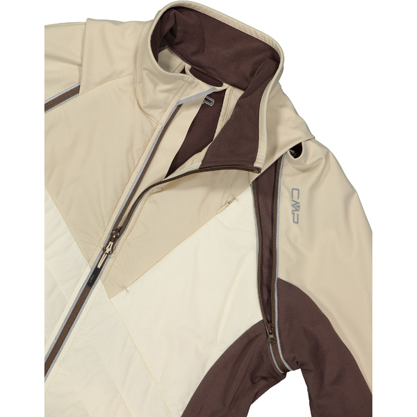 Dámská bunda s odepínacími rukávy CMP Women's hybrid jacket 30A2276-P322 Cream 26/27